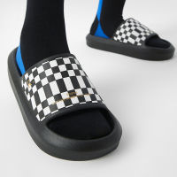 Checkerboard Pattern Simple Style Womens Slippers Non-slip Wear-resistant Breathable Comfortable Sandals Indoor Couple Slippers