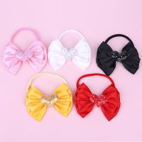 Hair Bows Elastic Headbands Girls Children Satin Ribbon Bowknot Nylon Hairband Bobbles Love Headwear Accessories HC170