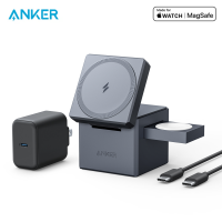 Anker Magnetic Rubiks Cube 【Made For Magesafe】Magnetic Suction Wireless Charger  3-in-1 Suitable for Apple iPhone14/13/12 Series Apple Watch Airpods Earphone Magsafe Stand