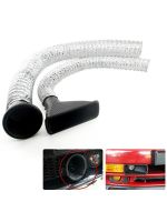 Universal Car Front Bumper Turbo Air Intake Pipe Kit ABS Turbine Inlet Pipe Air Funnel Carbon Fiber Look Wires Leads Adapters