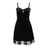 Girly Lace Slim-Fit Suspender Dress เซ็กซี่ Streetwear สลิงชุดแขนกุด Chic ผู้หญิงชุดปาร์ตี้ฤดูร้อนทั้งหมด