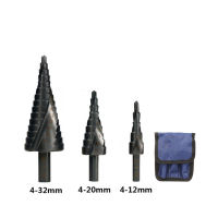 3Pcs HSS Cobalt Step Drills Bit 4-32MM High Speed Steel Nitrogen Spiral Triangle Shank Drill Bit Set For Metal Cone