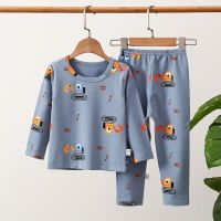 Kids Boys Girls Autumn Pajama Sets Shoulder Button Long-sleeved T-Shirt Tops with Pants Toddler Casual Sleepwear Kids Pyjama Set