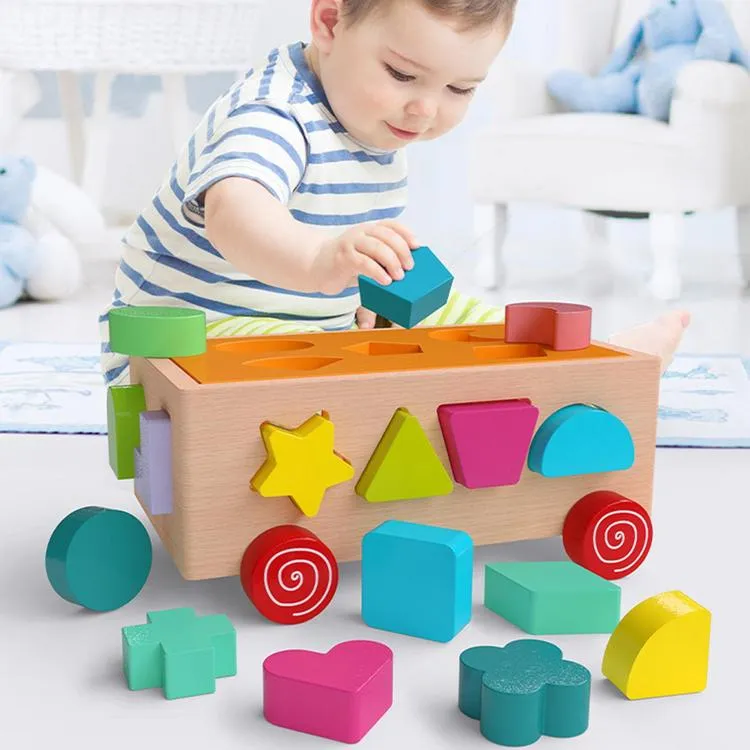 Shape Sorter Colorful Toddler Montessori Toy Wooden Sorting Puzzles and  Stacking Toys Educational Montessori Preschool Toys for 2 3 4 Years Old  Girls Boys delightful