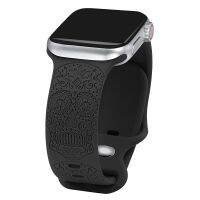 [ladies jewelry]สายกีฬาออกแบบสลักกะโหลกศีรษะสำหรับ Apple Watch 38มม. 40มม. 41มม. สายกีฬาซิลิโคนอ่อนนุ่มสำหรับ IWatch Series