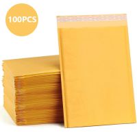 【DT】 hot  100pcs Kraft Paper Bubble Envelopes Padded Mailers Shipping Envelope self seal Shipping Packaging Bag Courier Storage Bags