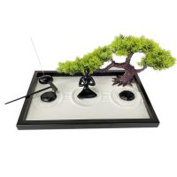 Japanese Zen Garden For Desk Zen Garden Sand Kit Artificial Bonsai Tree Rakes &amp; Yoga Statue - Japanese Garden Relaxation Decor