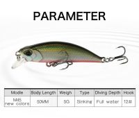 【cw】1PCS Minnow Fishing Lure 3D Eyes 50mm 5g Plastic Hard Bait Artificial Lures Wobbler Crankbait Winter Sea Fishing Tackle