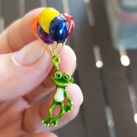 ✧✹┅  Frog Brooches Colorful Balloons Brooch Pins Woman Kids Jewelry Accessories Gifts