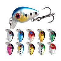 【lz】□✥❁  Mini iscas minnow para pesca isca artificial com olhos 3d duro wobblers crankbait gancho poleiro carpa 26mm 1 parte