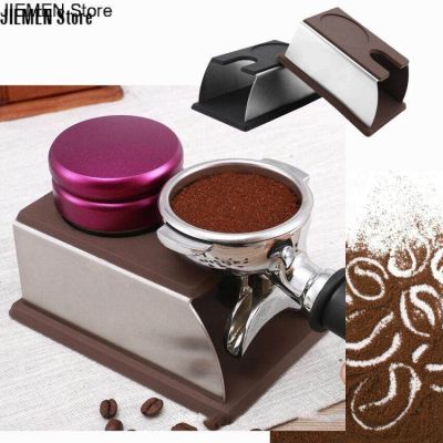 JIEMEN Store Coffee Temper Stand, Sturdy Stainless Steel Tamping Stand for Coffee Machine and Coffee Tamper Storage Base with Silicone Mat