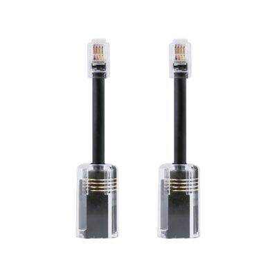 Telephone Cord Detangler RJ9 4P4C 360 Degree Extended Rotating Anti-T-Angle Black Telephone Cord Landline Cable