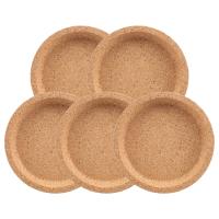 5 Pcs Cork Coaster for Beverage Coasters, Heat-Resistant Water Reusable Natural Round Coasters for Restaurants and Bars