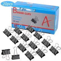 LMDZ 8/20 PCS 32mm Black Metal Binder Clips Notes Letter Paper Clip Office Supplies Binding Securing Clips Sewing Pins