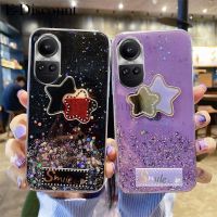 เคสโทรศัพท์ใหม่สำหรับ OPPO Reno 10 Pro Plus ที่คลุมดาวพระจันทร์ส่องแสงเคสซิลิโคนนิ่มกระจกห้าแฉกโปร่งใสกันล้มเด็กผู้หญิงสำหรับ OPPO Reno 10 Pro Plus OPPO Reno10เวอร์ชั่นภาษาไทย