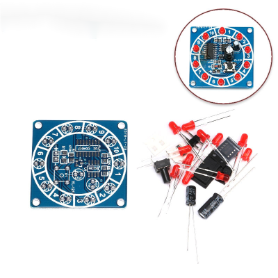 2Pcs รอบอิเล็กทรอนิกส์ Rotary Suite CD4017 NE555 Self DIY LED Light Kit การผลิตชิ้นส่วนและส่วนประกอบ New Design