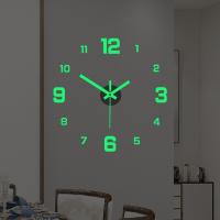 ZZOOI New Creative Luminous Wall Clock Living Room Diy Wall Sticker Clock Mute Clock Clock Wall Home Decoration Large Wall Watch 40Cm