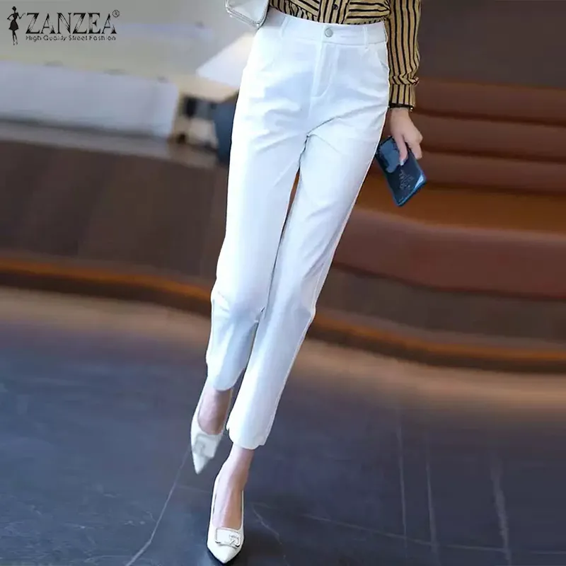 WinBuy 2019 Ladies Women Casual Pants High Waist Belted Straight Leg Slacks  for Office Lady : Amazon.in: Clothing & Accessories