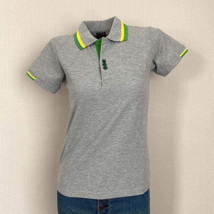 เสื้อโปโลแขนสั้น-polo-shirt-แบบชาย-สีเทาท๊อปขาวคอคลีปเหลืองเขียว-เนื้อผ้านุ่ม-สวมใส่สบาย-ซักง่ายแห้งไว-มีบริการเก็บเงินปลายทาง