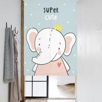 【YD】 Cartoon Door Curtain Kawaii Elephant Doorway Bedroom Partition Entrance Hanging Half-Curtain