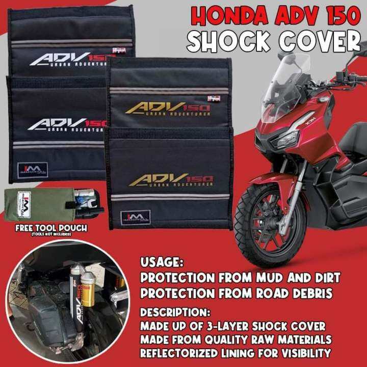 ADV 150 Shock Cover Pair Motorcycle Accessory Washable w/ Reflector