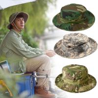 Fishing Hat Military Camo Bucket Sun Cap Outdoor Camping Mens Hat Mountaineering Z0Z0