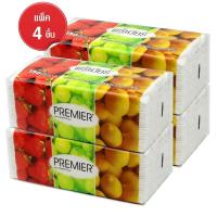 กระดาษทิชชู่ กระดาษเช็ดหน้า แพ็ค 4 ห่อ รุ่น Premier-Tissue-05a-June-Beam-4pack