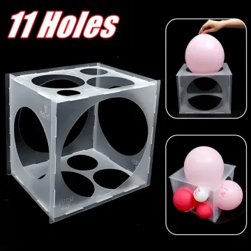 11 Holes 2-10 Inch Collapsible Plastic Balloon Sizer Box Cube Balloon Size  Measurement Tool Balloon