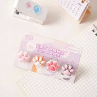 Mini Paper Clip Cute Cartoon Cat Paw Bookmark Kawaii Scrapbook Journal Clip Student Stationery Acrylic Clip Office Accessories