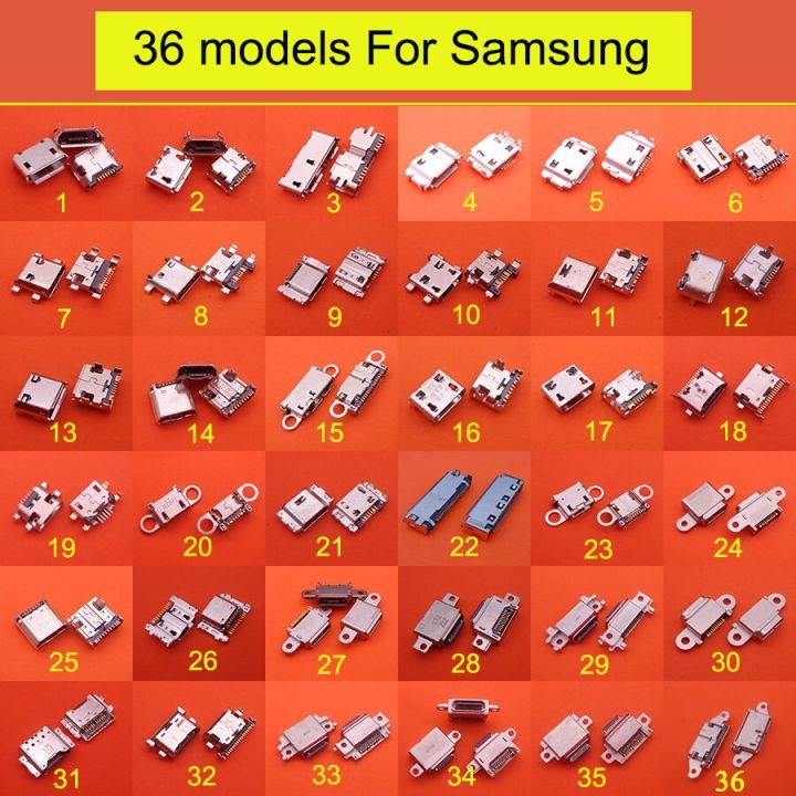 36รุ่น36ชิ้น Micro Type C Usb ชาร์จพอร์ตแจ็คหัวต่อซัมซุง J1 J3 J4 J5 J6 J7 Prime Note 4 5 9 10 S7 S8 J2 S9 S10