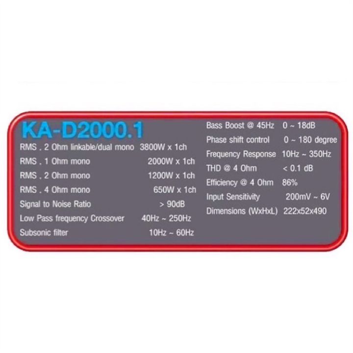 เพาเวอร์แอมติดรถยนต์-karstadt-ka-d2000-1-พาวเวอร์แอมขับซับบูเฟอร์กำลังขับ-3800-watts