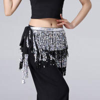 Dancer Sequin Belly Women กระโปรงพู่ Mini Wrap กระโปรงเครื่องแต่งกายกระโปรงคลับยาวพิเศษกระโปรงกระโปรงกระโปรงชุดว่ายน้ำสำหรับสตรี