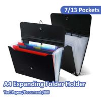 New Buckle Organ Bag A4 Paper File Folder Large Capacity 7/13 Layer Expanding Wallet Folder Holder Sorting Storage Bag Organizer