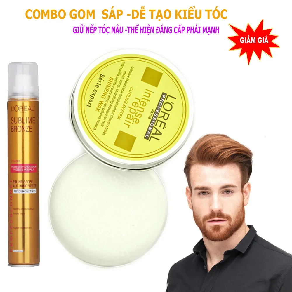 Combo Gôm Sáp Vuốt Tóc Nam Sawensito và Gôm Xịt Tóc Giữ Nếp Sublime Bronze