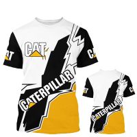 2023 ใหม่ Caterpillar เสื้อยืด CAT รถขุด 3D พิมพ์ Street Wear ผู้ชายกีฬาแฟชั่นพลัส O คอเสื้อยืดเด็กเสื้อยืด