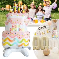 SERVICEABLE ใหญ่มากๆ บอลลูนเค้ก ของตกแต่งงานเลี้ยงวันเกิด สามชั้น บอลลูนเทียน ของใหม่ วันเกิดที่สำคัญ ลูกโป่งวันเกิด ทารก/เด็ก