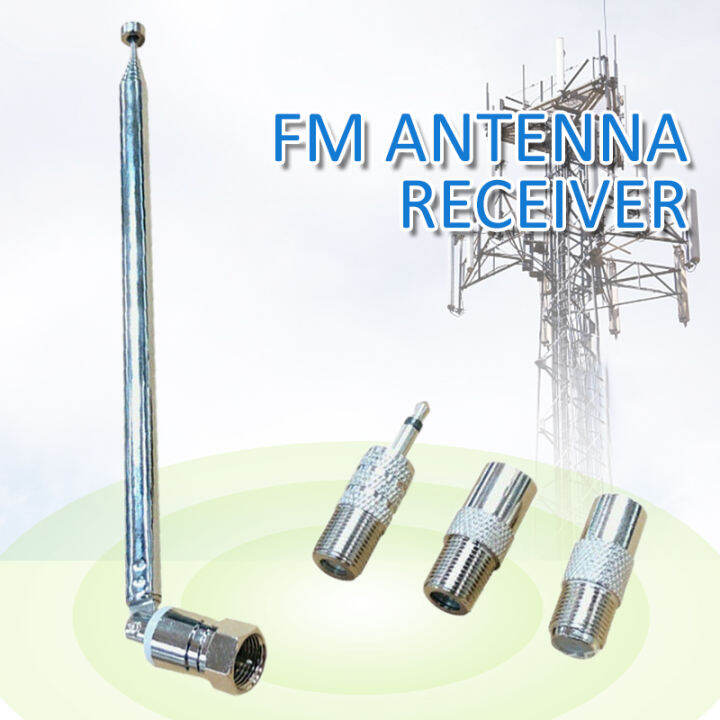 SRONTT 4pcs New Telescopic DAB FM Radio Aerial Antenna for HiFi AV