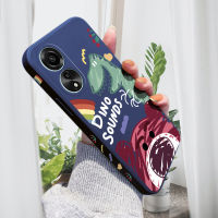 เคส Hpcase สำหรับ OPPO A78 4G เคสลายการ์ตูนไดโนเสาร์หมี Lotso น่ารักเคสโทรศัพท์ดีไซน์น้ำลายขอบสี่เหลี่ยมปลอกซิลิโคนเคสกล้องคลุมทั้งหมด