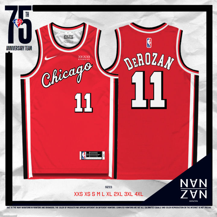 75th Edition NBA Chicago Bulls Demar DeRozan Basketball Jersey