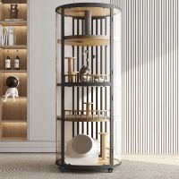 ▤❏☑ Small and medium-sized cylindrical panoramic cat 360 ° cage glass cabinet villa luxury litter solid wood house