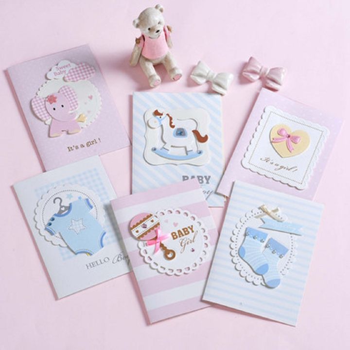 12pcs-new-baby-cards-3d-paper-baby-boy-girl-handmade-cards-cute-baby-mini-cards-gift