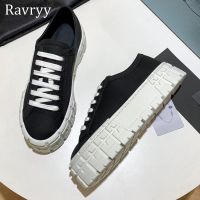 Spring Autumn 2023 New Black Thick Soled Sponge Shoes Round Head Lace Up Student Canvas Shoes Women Thick Bottom Vulcanize Shoes