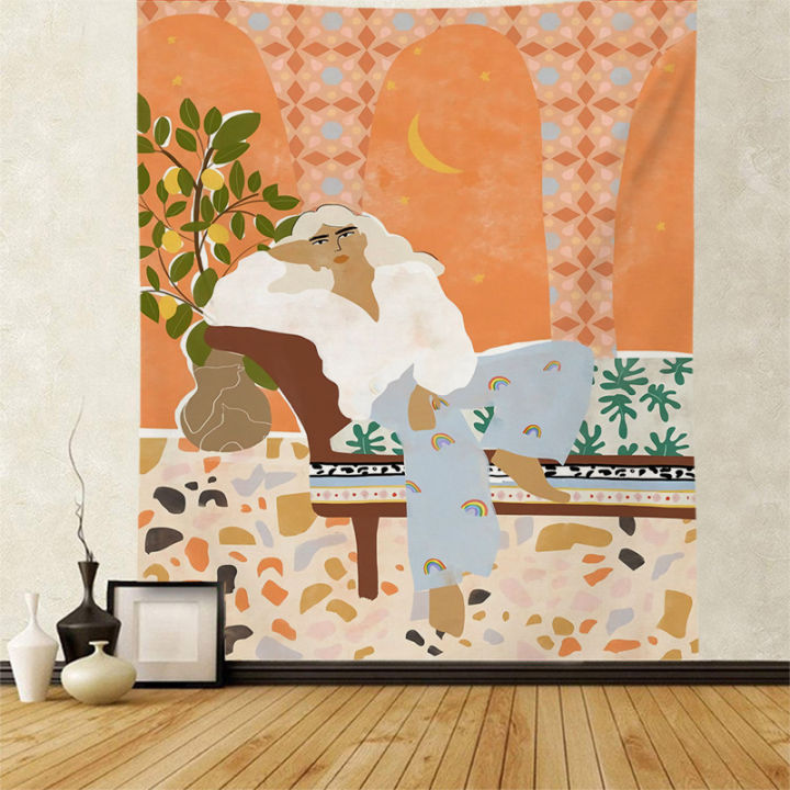 nordic-art-tapestry-wall-hanging-abstract-painting-women-hippie-tapiz-kawaii-room-decor-wall-car-blank-boho-home-decoration