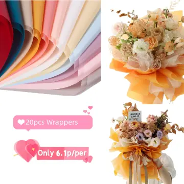 20pcs Double-sided gilt Rose Flower Wrapping Paper Waterproof flower  wrapping paper flower shop diy gift wrapping gold paper