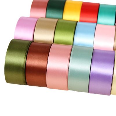 25Yards/Roll 6mm 10mm 15mm 20mm 25mm 40mm 50mm Silk Satin Ribbons for Gift Packing Christmas Party Decoration Fabric Crafts Gift Wrapping  Bags