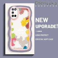 เคส Chenyyka สำหรับ OPPO A52 A72 A92 4G เคสลายการ์ตูนสวยงามดีไซน์ใหม่สีครีมคลื่นขอบนุ่มเคสมือถือกันกระแทกแบบใสปลอกโปร่งใสลายกล้องถ่ายรูปเรียบง่ายอ่อนโยนฝาครอบป้องกัน