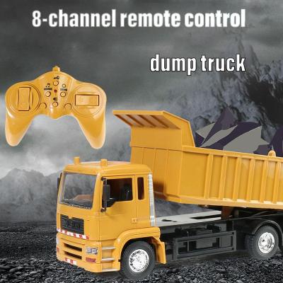 Rc Cars  Dump Truck Vehicle Toys For Children Boys Xmas Birthday Gifts Yellow Color Transporter Engineering Model Beach Toys