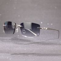 【jw】✶♚■  Rimless Sunglasses Men and Luxury Glasses Frame with Decoration Classic Eyewear Male Female