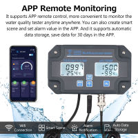 nishore- Wifi Digital Water Quality Tester Wall Mounted 6 in 1 Water Analyzer PH/ EC/ TDS/ SALT/ S.G/ Temperature APP Remote Monitoring Alarm Notification for Drinking Water Aquarium Hydroponics Lab