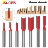 XUHAN 6mm Shank ตรงบิตทังสเตนคาร์ไบด์เดี่ยวขลุ่ยคู่เราเตอร์บิตไม้มิลลิ่งตัดสําหรับเครื่องมืองานไม้